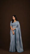 Glass Tissue Silk Saree | CrystalWeave Metallic Saree | Luxury Shimmer Saree for Weddings