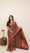 Dolla Modal Silk Saree | Red Banarasi Modal Silk | Soft Silk Saree with Heavy Zari Border | Wedding & Party Wear Saree