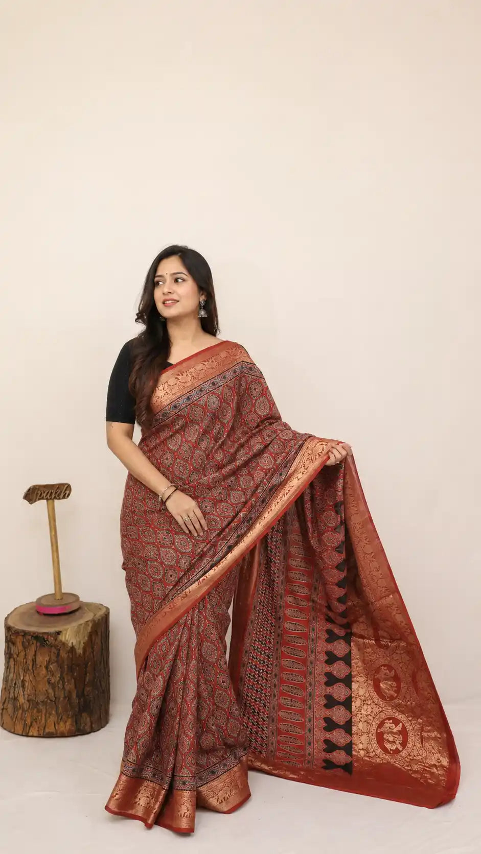 Dolla Modal Silk Saree | Red Banarasi Modal Silk | Soft Silk Saree with Heavy Zari Border | Wedding & Party Wear Saree