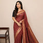 Dolla Modal Silk Saree | Red Banarasi Modal Silk | Soft Silk Saree with Heavy Zari Border | Wedding & Party Wear Saree