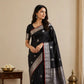 Tana Fancy Semi Soft Silk Saree  in Black