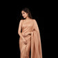 Pastel Orange Banarasi Brocade Saree | Silk Wedding Saree with Tassels | Designer Party Wear