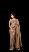 Gold Banarasi Brocade Saree | Heavy Weave Silk Saree with Tassels | Bridal & Wedding Wear
