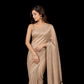 Beige Banarasi Brocade Saree | Heavy Weave Silk Saree with Tassels | Wedding Wear