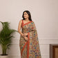 Srikalahasti kalamkari Saree in Tussar Silk