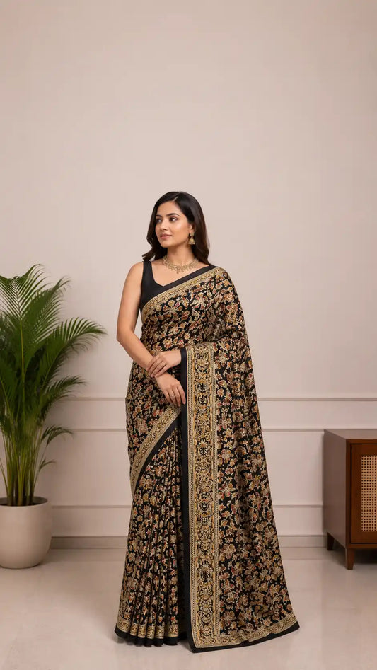 Kalamkari Mul Cotton Saree