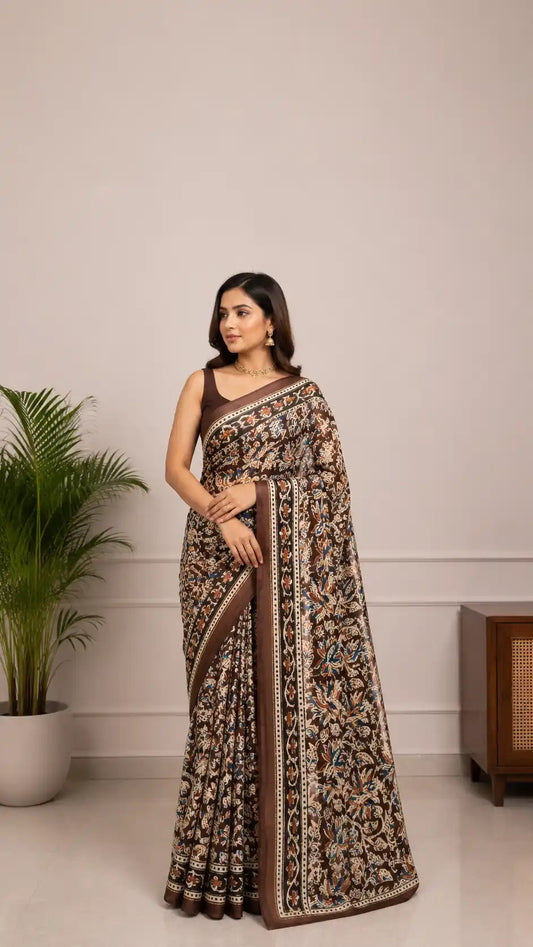 Kalamkari Mul Cotton Saree