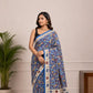 Kalamkari Cotton Saree in Blue