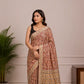 Handblock Kalamkari Chennuri Silk Saree in vibrant red