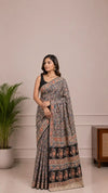 Handblock Kalamkari Chennuri Silk Saree