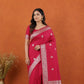 Red Kanjivaram Silk Saree | Bridal Silver Zari Wedding Wear for Women