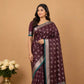 Marron Kanjivaram Semi-Silk Sareesarees with butis | All-Over Zari Butis | Wedding & Festive Wear