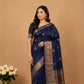 Royal Blue Kanjivaram Semi Silk Saree |Silk Traditional Saree
