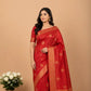 Red Kanjivaram Silk Saree | Bridal Gold Zari Wedding Wear for Women