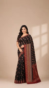 Handcrafted Chanderi Cotton Saree | Ethnic Print & Zari Border