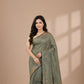 Green Cotton Silk Saree | Self Design Thread Work Saree | Forest Green Embroidered Saree | Traditional Cotton Silk for Party Wear