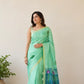 Exclusive Silk linen hand jamdani weaving with paithani pallu
