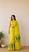 Exclusive silk linen hand jamdani weaving