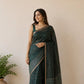 Exclusive silk linen sarees with stripes in gold