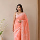 Soft Linen Saree in Peach