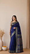 Handloom Linen Organic Saree