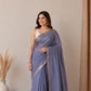 Premium Soft cotton Linen Silk Saree | Sequence Work & Zari Border | Festive Wear