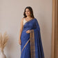 Pure Linen Saree in Blue
