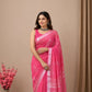 Soft Linen Saree in Pink
