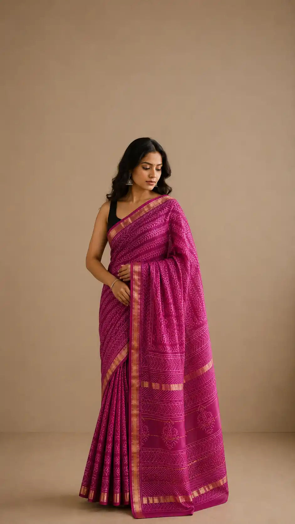 Maheshwari Silk-Cotton Saree