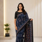 Blue Silk Ajrakh Modal Silk Saree | Traditional Hand Block Printed Ethnic Saree for Women