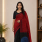 Ajrakh Block Printed Modal Silk Saree in Red