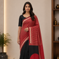 Ajrakh Block Printed Modal Silk Saree in Red