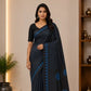 Black and blue Ajrak Modal Silk Saree | Traditional Hand Block Printed Ethnic Saree for Women