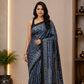 Blue Ajrak Block Printed Modal Silk Saree | Silk Ajrak Modal Silk Saree for Women