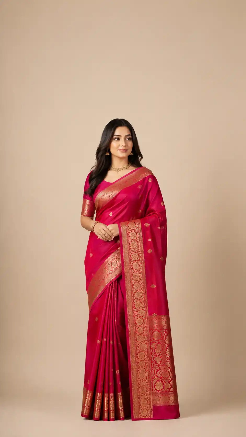Red Katan Silk Banarasi Handloom Saree