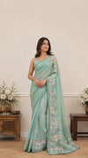 Designer Party Wear Saree in glass tissue-Barbicore collection