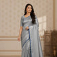 Modern wear Banarasi Tissue Silk Saree in Silver for Wedding & Smart Wear over any occassion