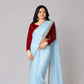 Beautiful Blue lace trimmed Viscose Organza| Ready to Wear