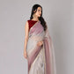Lace Trimmed Viscose Organza Saree | Scalloped Border | Party & Casual Wear
