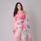 Rose Romance Lightweight Organza Saree | Floral Print Showstopper