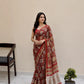 Premium hand block printed Chiffon Sarees