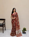 Premium hand block printed Chiffon Sarees