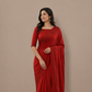 Pure Georgette Handloom Banarasi Saree with Swarovski Stone Work in Deep Red