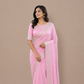 Pink Banarasi Georgette saree with silver zari work