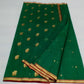 Chanderi Silk Saree -Green with Gold Buti & Zari Border