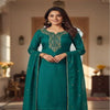 Women’s Stitched Kurta – Teal Green with Floral Embroidery