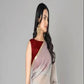 Lace Trimmed Viscose Organza Saree | Scalloped Border | Party & Casual Wear