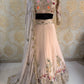 Pastel Color Flared Faux Georgette Lehenga