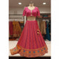 Lehenga- Pink & Orange-Crop Top-Stitched | Party Wear lehenga