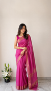 Authentic Pure Munga Silk Saree in Pink